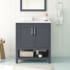 Ove Decors Vegas 30" Free Standing Single Basin Vanity Set with Cabinet and Marble Vanity Top Dark Charcoal / Cultured Marble Top