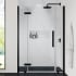 Ove Decors Endless 72" High x 46-1/16" Wide Hinged Semi Frameless Shower Enclosure with Clear Glass Black