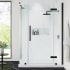 Ove Decors Endless 72" High x 48" Wide x 32" Deep Hinged Semi Frameless Shower Enclosure with Clear Glass Black