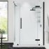 Ove Decors Endless 72" High x 48" Wide x 32" Deep Hinged Semi Frameless Shower Enclosure with Clear Glass Black