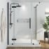 Ove Decors Endless 72" High x 50-13/16" Wide x 30-3/16" Deep Hinged Semi Frameless Shower Enclosure with Clear Glass Black