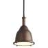 Oxygen Lighting Ruvo 11" Wide 1 Light Full Sized industrial Style LED Pendant with Glass Lens Oiled Bronze