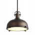 Oxygen Lighting Vida 17" Wide 1 Light Full Sized Industrial Style LED Pendant with Glass Lens Oiled Bronze