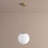 Oxygen Lighting Luna Single Light 10" Wide LED Pendant with Frosted Glass Shade Aged Brass