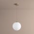 Oxygen Lighting Luna Single Light 12" Wide LED Pendant with Frosted Glass Shade Aged Brass