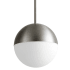 Oxygen Lighting Mondo 8" Wide LED Mini Pendant with Frosted Glass Shade Satin Nickel