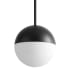 Oxygen Lighting Mondo 10" Wide LED Mini Pendant with Frosted Glass Shade Black