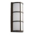 Oxygen Lighting Leda 17" Tall 1 Light Outdoor LED Wall Sconce with Acrylic Half Cylinder Shade Oiled Bronze / White