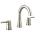 Peerless Flute 1 GPM Widespread Bathroom Faucet with Pop-Up Drain Assembly Brushed Nickel