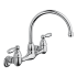 Peerless 1.8 GPM Wall Mounted Kitchen Faucet with Double Ergonomic Blade Handles - Lifetime Limited Warranty Chrome