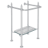 Perrin and Rowe 23" Brass Console Base for Bathroom Sink - Includes Glass Shelf Polished Chrome