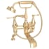 Perrin and Rowe Deco Deck Mounted Clawfoot Tub Filler with Built-In Diverter - Includes Hand Shower English Gold