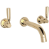 Perrin and Rowe Holborn 1.2 GPM Wall Mounted Widespread Bathroom Faucet English Gold