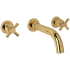 Perrin and Rowe Holborn 1.2 GPM Wall Mounted Widespread Bathroom Faucet English Gold