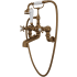 Perrin and Rowe Edwardian Wall Mounted Tub Filler with Built-In Diverter - Includes Hand Shower English Bronze