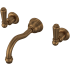 Perrin and Rowe Edwardian 1.2 GPM Wall Mounted Widespread Bathroom Faucet with Column Spout English Bronze