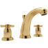 Perrin and Rowe Holborn 1.2 GPM Widespread Bathroom Faucet with Pop-Up Drain Assembly English Gold