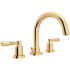 Perrin and Rowe Holborn 1.2 GPM Widespread Bathroom Faucet with Pop-Up Drain Assembly English Gold