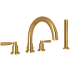 Perrin and Rowe Holborn Deck Mounted Roman Tub Filler with Built-In Diverter - Includes Hand Shower English Gold