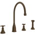 Perrin and Rowe Georgian Era 1.8 GPM Widespread Kitchen Faucet - Includes Side Spray English Bronze