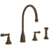 Perrin and Rowe Georgian Era 1.8 GPM Widespread Kitchen Faucet - Includes Side Spray English Bronze