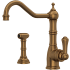 Perrin and Rowe Edwardian 1.8 GPM Single Hole Kitchen Faucet - Includes Side Spray English Bronze