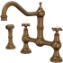 Perrin and Rowe Edwardian 1.5 GPM Widespread Bridge Kitchen Faucet - Includes Side Spray English Bronze