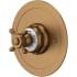 Perrin and Rowe Edwardian Thermostatic Valve Trim Only with Single Cross Handle - Less Rough In English Bronze