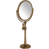 Perrin and Rowe 8-3/4"W x 19-5/8"H Circular Brass Framed Free Standing Make-up Mirror English Bronze
