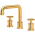 Perrin and Rowe Armstrong 1.2 GPM Widespread Bathroom Faucet With U-Spout English Gold