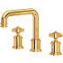 Perrin and Rowe Armstrong 1.2 GPM Widespread Bathroom Faucet With U-Spout English Gold