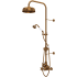Perrin and Rowe Edwardian Exposed Thermostatic Shower System with Shower Head, Hand Shower, Slide Bar, Shower Arm, Hose, Valve Trim, and Cross Handles English Bronze
