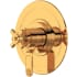 Perrin and Rowe Armstrong Two Independent Function Thermostatic Valve Trim Only with Single Cross Handle and Integrated Diverter - Less Rough In English Gold