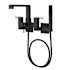 Pfister Verve Wall Mounted Tub Filler with Built-In Diverter and Hand Shower - Less Rough In and Handles Matte Black