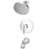 Pfister Contempra Single Handle Tub and Shower Trim Package with Single Function Rain Shower Head Polished Chrome