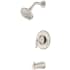 Pfister Winfield Tub and Shower Trim Package with 1.8 GPM Multi Function Shower Head, Quick Connect Diverter Tub Spout, and Pforever Seal Technology Brushed Nickel