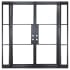 Pinkys Iron Doors Air 4 Thermally Broken Double Flat 82" x 96" Left Hand Inswing Door with 5" Sidelites, Low-E Glass, Black Hinges and 6"Jamb Black