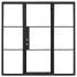 Pinkys Iron Doors Air 4 Thermally Broken Single Flat 61" x 81" Left Hand Outswing Door with 12-1/2" Sidelites, Low-E Glass, Black Hinges and 6"Jamb Black
