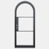 Pinkys Iron Doors Air 4 Thermally Broken Single Full Arch 38" x 96" Left Hand Outswing Door with Low-E Glass, Black Hinges and 6"Jamb Black