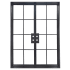 Pinkys Iron Doors Air 5 Thermally Broken Double Flat 65" x 84" Right Hand Inswing Door with Low-E Glass, Black Hinges and 6"Jamb Black