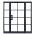Pinkys Iron Doors Air 5 Thermally Broken Single Flat 61" x 81" Left Hand Inswing Door with 12-1/2" Sidelites, Low-E Glass, Black Hinges and 6"Jamb Black