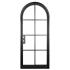 Pinkys Iron Doors Air 5 Thermally Broken Single Full Arch 46" x 96" Right Hand Inswing Door with Low-E Glass, Black Hinges and 6"Jamb Black