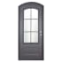 Pinkys Iron Doors Bristol Thermally Broken Single Arch 36" x 81" Right Hand Outswing Door with Low-E Glass, Black Hinges and 6"Jamb Black