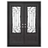 Pinkys Iron Doors Golden Gate Thermally Broken Double Flat 65" x 81" Right Hand Inswing Door with Low-E Glass, Black Hinges and 6"Jamb Black