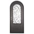 Pinkys Iron Doors Golden Gate Thermally Broken Single Full Arch 38" x 92" Left Hand Inswing Door with Low-E Glass, Black Hinges and 6"Jamb Black