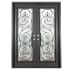 Pinkys Iron Doors Hills Thermally Broken Double Flat 72" x 92" Left Hand Inswing Door with Low-E Glass, Black Hinges and 6"Jamb Black