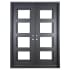 Pinkys Iron Doors Knox Thermally Broken Double Flat 72" x 88" Right Hand Inswing Door with Low-E Glass, Black Hinges and 6"Jamb Black