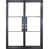 Pinkys Iron Doors Air 4 Double Flat 61" x 81", Left Hand Inswing with Low-E Glass Black