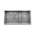 Prochef by Julien Proinox H60 33" Undermount Double Basin Stainless Steel Kitchen Sink with Basin Rack and Basket Strainer Brushed Stainless Steel