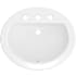 PROFLO Rockaway 19" Oval Vitreous China Drop In Bathroom Sink with Overflow and 3 Faucet Holes at 8" Centers White